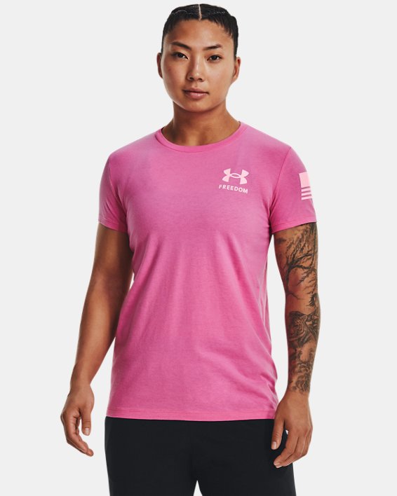 Women's UA Freedom Banner T-Shirt, Pink, pdpMainDesktop image number 0